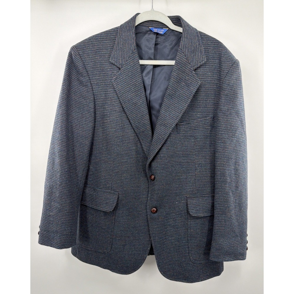 Pendleton Tweed Wool‎ Blazer Mens 42 Regular 2 Button Vintage Made in USA